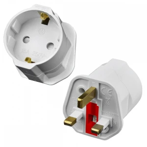 Adapter za euro vtič v UK z varovalko za varna potovanja