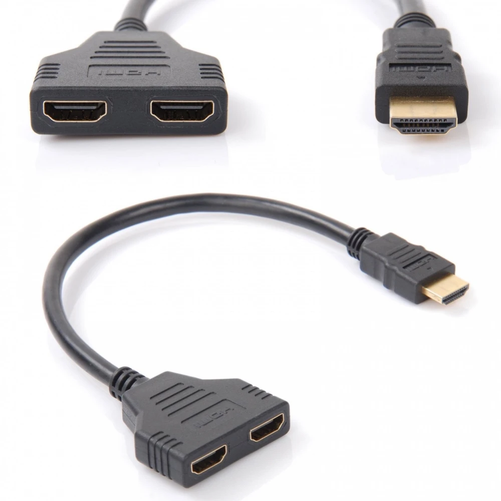 HDMI adapter moški na 2 ženska HDMI izhoda splitter satkit