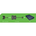 Vista del adaptador XP Joybox Xbox a PS2 con cables