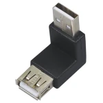 USB moški na USB ženski adapter 90° za kompaktne in varne povezave