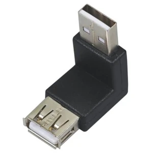 USB moški na USB ženski adapter 90° za kompaktne in varne povezave