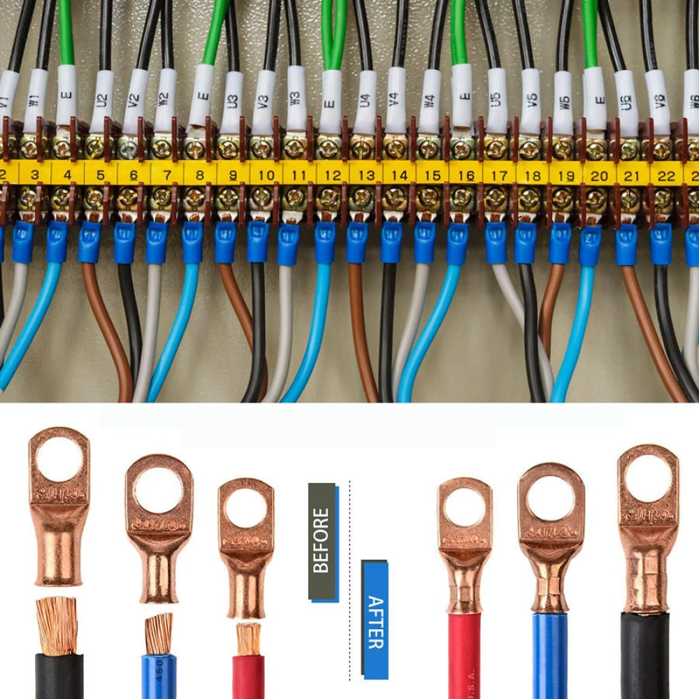 Klešče za stiskanje 6-50mm² z nedrsečimi ročaji in nastavljivo rotacijo