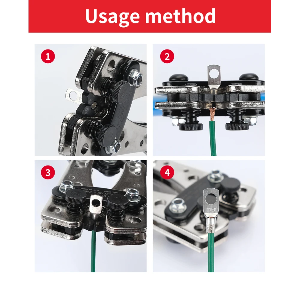 Klešče za stiskanje 6-50mm² z nedrsečimi ročaji in nastavljivo rotacijo