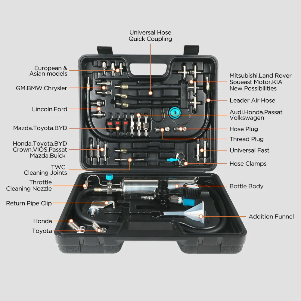 AUTOOL C100 čistilec bencinskih injektorjev z adapterji