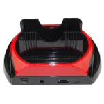 Base Dock doble para discos duros con botón de clonación y lector de tarjetas