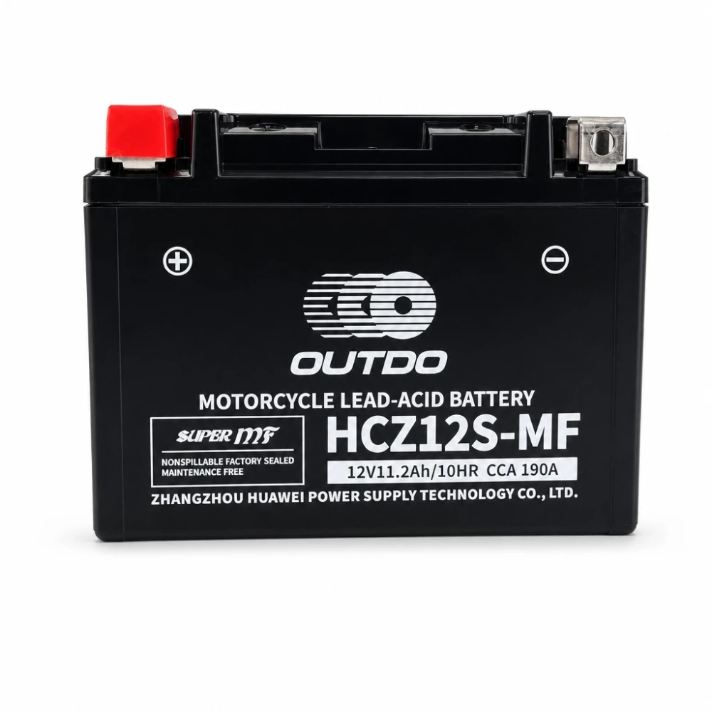 Akumulator Moto AGM 12V 11.2Ah OUTDO HCZ12S-MF - Združljiv Yuasa YTZ12S(-BS) / GTZ12S / ETZ12S