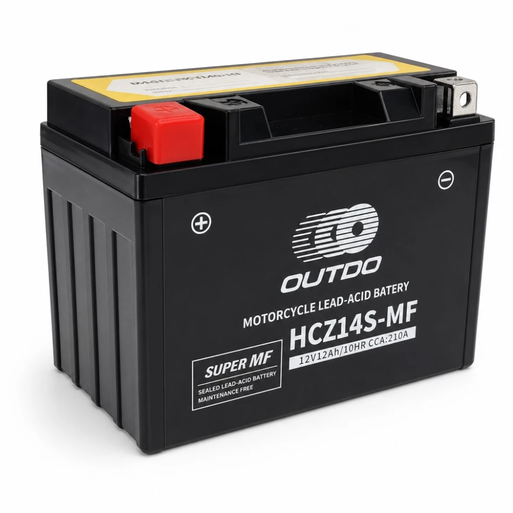 Motorna baterija AGM 12V 12Ah OUTDO HCZ14S-MF - Združljiva z Yuasa YTZ14S(-BS) / GTZ14S / ETZ14S