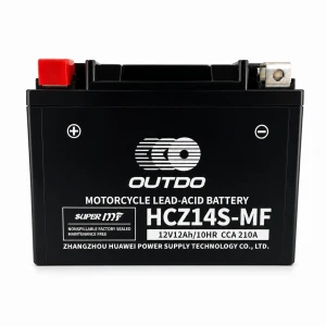 Motorna baterija AGM 12V 12Ah OUTDO HCZ14S-MF - Združljiva z Yuasa YTZ14S(-BS) / GTZ14S / ETZ14S