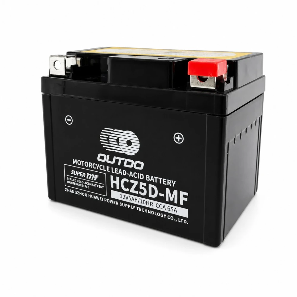 Motorna Baterija AGM 12V 5Ah OUTDO HCZ5D-MF - Kompatibilna Yuasa YTZ7S-BS / GTZ7S / ETZ5L-BS
