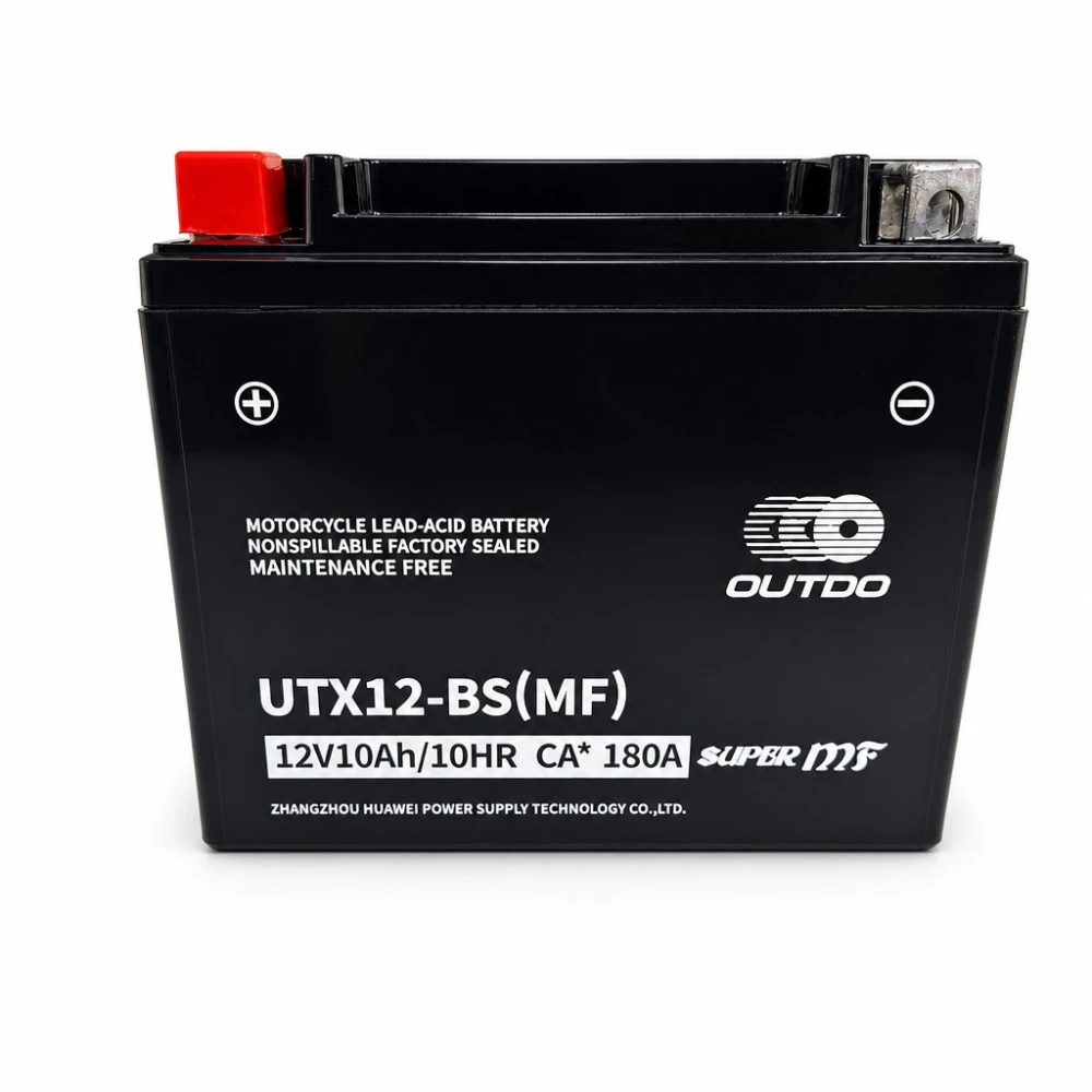 Motorna Baterija AGM 12V 10Ah OUTDO UTX12-BS(MF) - Kompatibilna Yuasa YTX12-BS / GTX12-BS / ETX12-BS