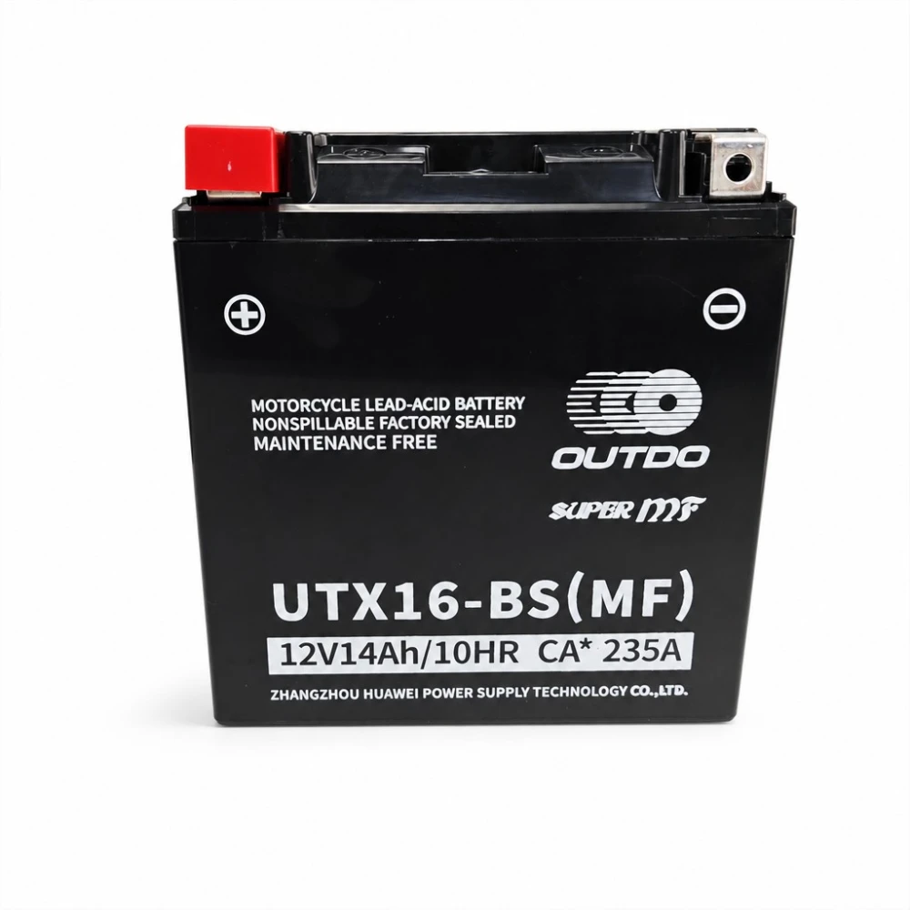 Motociklistična baterija AGM 12V 14Ah OUTDO UTX16-BS(MF) - Kompatibilna Yuasa YTX16-BS / GTX16-BS / ETX16-BS / 16-B