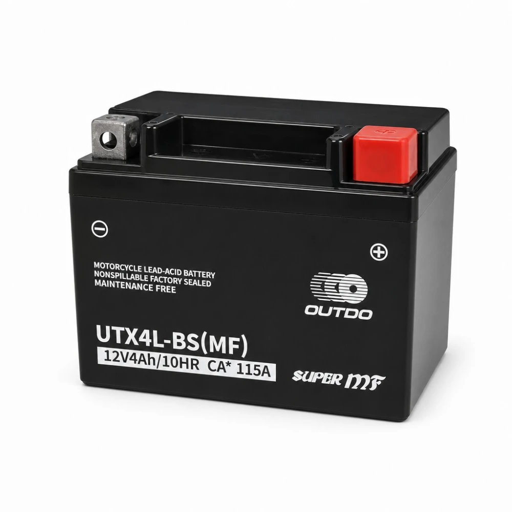 Motorna Baterija AGM 12V 4Ah OUTDO UTX4L-BS(MF) - Združljiva Yuasa YTX4L-BS / GTX4L-BS / ETX4L-BS