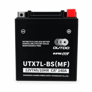 Motorna Baterija AGM 12V 7Ah OUTDO UTX7L-BS(MF) - Kompatibilna Yuasa YTX7L-BS / GTX7L-BS / ETX7L-BS