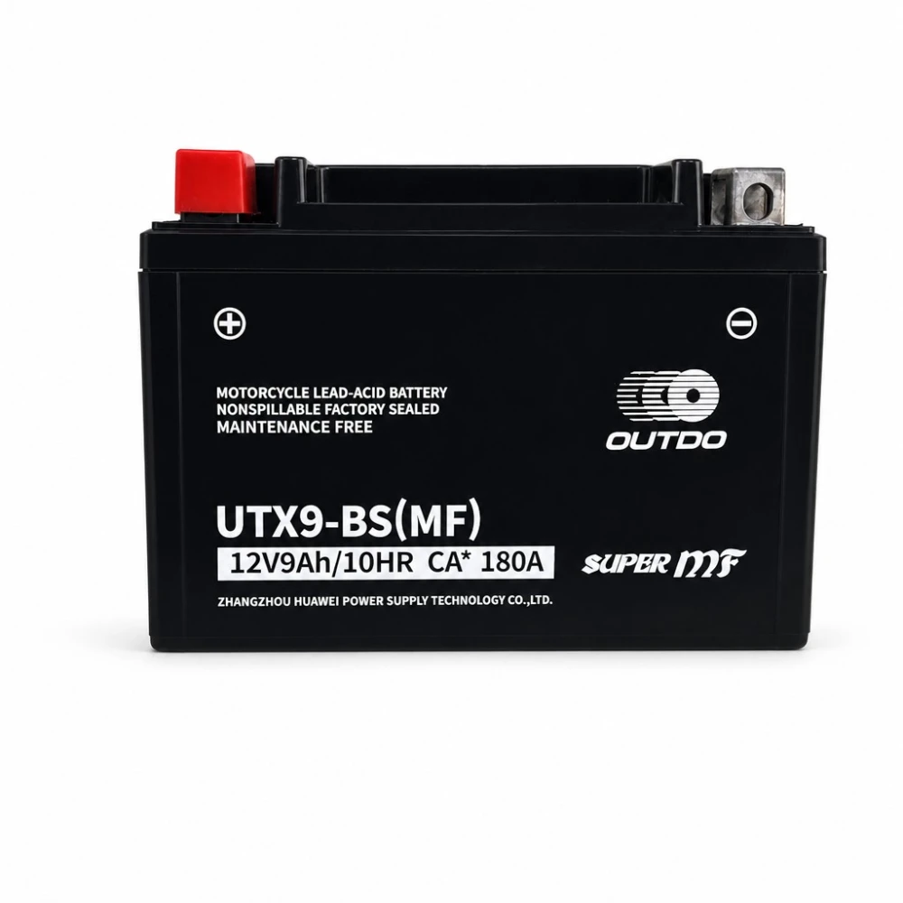 Akumulator Moto AGM 12V 9Ah OUTDO UTX9-BS(MF) - Združljiv Yuasa YTX9-BS / GTX9-BS / ETX9-BS