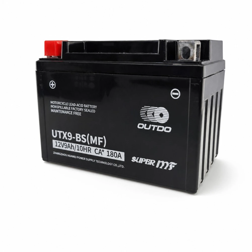 Akumulator Moto AGM 12V 9Ah OUTDO UTX9-BS(MF) - Združljiv Yuasa YTX9-BS / GTX9-BS / ETX9-BS