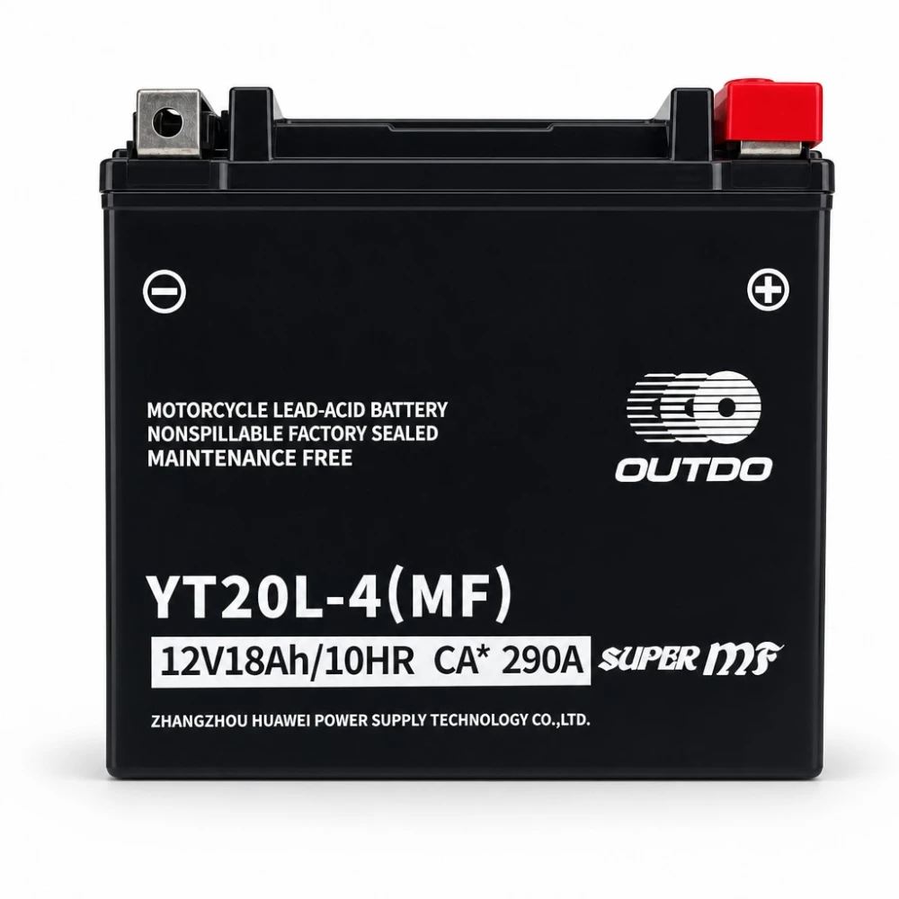 Motorna Baterija AGM 12V 18Ah OUTDO YT20L-4(MF) - Združljiva Yuasa YTX20L-BS / GTX20L-BS / ETX20L-BS / Y50-N18L-A