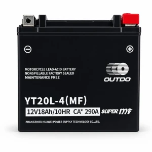 Motorna Baterija AGM 12V 18Ah OUTDO YT20L-4(MF) - Združljiva Yuasa YTX20L-BS / GTX20L-BS / ETX20L-BS / Y50-N18L-A