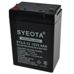Batería plomo recargable 12V 2.6Ah SY2.6-12 con conector Faston tipo pala