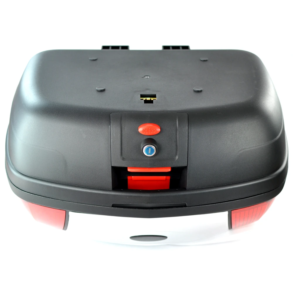 Univerzalni motoristični kovček 46 litrov srebrn - XXL kovček za 2 čeladi s ključavnico