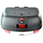 Univerzalni motoristični kovček 46 litrov srebrn - XXL kovček za 2 čeladi s ključavnico