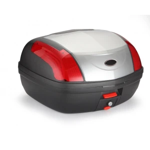 satkit Univerzalni motoristični kovček 46 litrov srebrn - XXL kovček za 2 čeladi s ključavnico