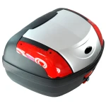 Univerzalni motoristični kovček 46 litrov srebrn - XXL kovček za 2 čeladi s ključavnico