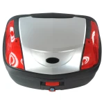 Univerzalni motoristični kovček 46 litrov srebrn - XXL kovček za 2 čeladi s ključavnico