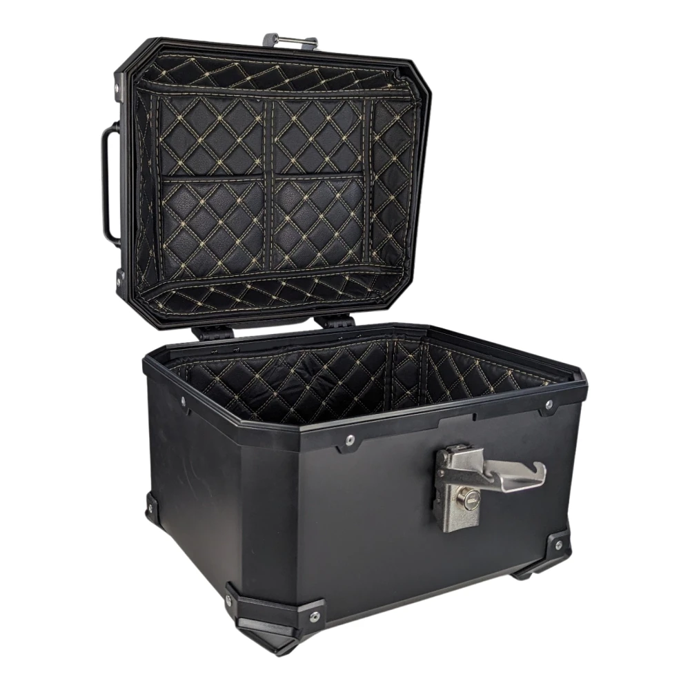 Univerzalni motoristični kovček 36L z ledveno oporo in kvadratnim ohišjem iz črnega ABS