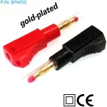 Conector banana macho 4mm BP4450 Amass en colores rojo y negro con conector posterior