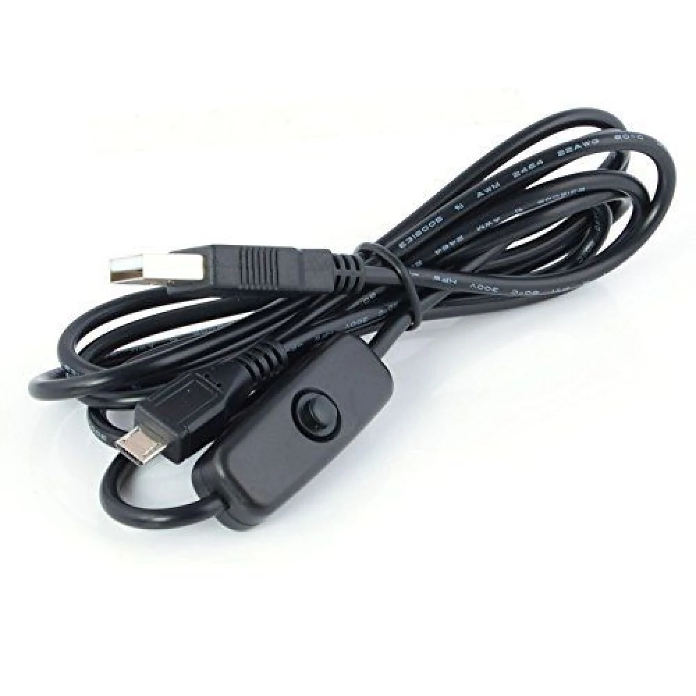 Cable USB A macho a Micro USB B macho con interruptor negro