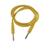 Cable de prueba electrónico amarillo con conector banana macho 4mm