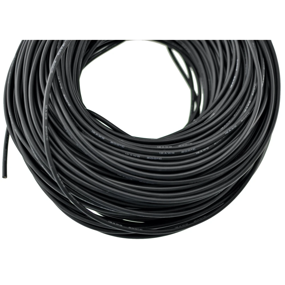 Cable 12AWG silicona negro con alta resistencia térmica