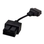 Cable OBD1 a OBD2 Kia en color negro con conectores robustos