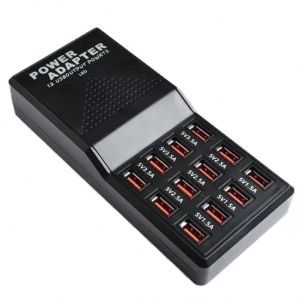USB polnilnik 12 vrat 5V 30A - hitra polnilna postaja za pametne telefone in tablice