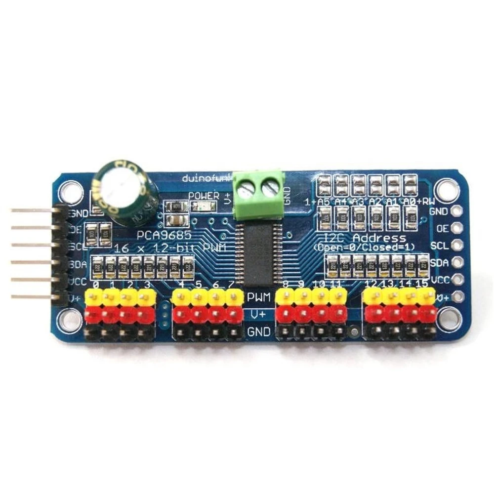 PCA9685 16-kanalni servo krmilnik 12-bit PWM I2C za Arduino