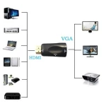 Convertidor HDMI a VGA con audio para monitor y proyector