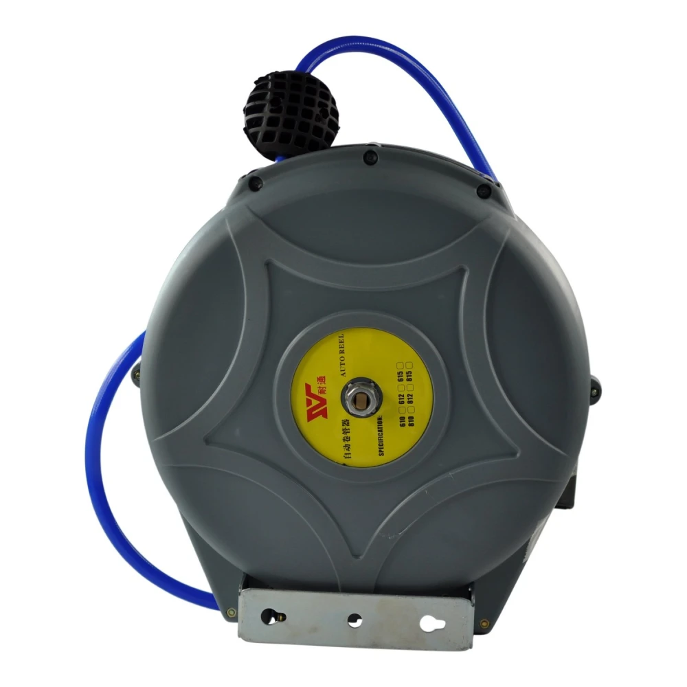 Detalle del mecanismo de trinquete del enrollador manguera aire 1/4