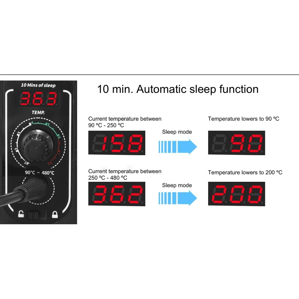Digitalna spajkalna postaja Mlink S1 60W z LED zaslonom in zaklepanjem temperature