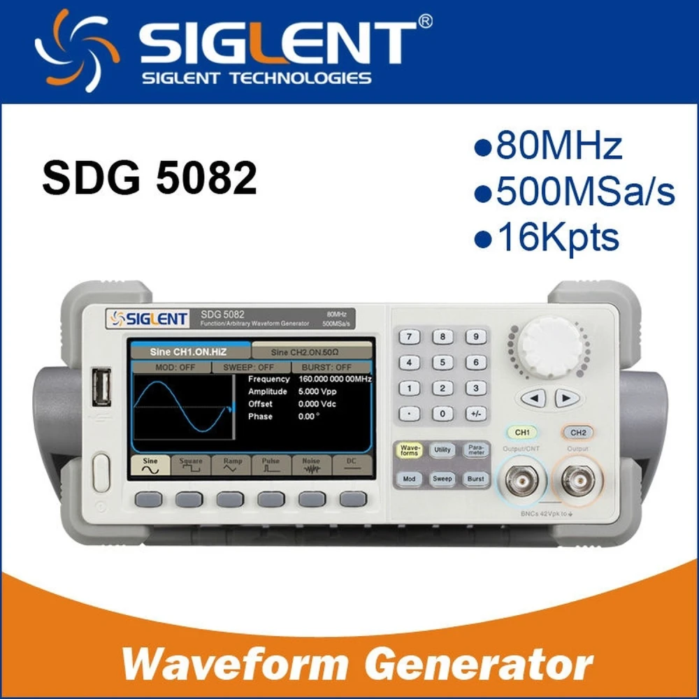 Siglent SDG5082 80MHz arbitrarni funkcijski generator z dvojnim izhodom