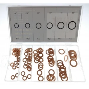 Komplet 110 bakrenih tesnil v več merah za popravila in avtomobilizem