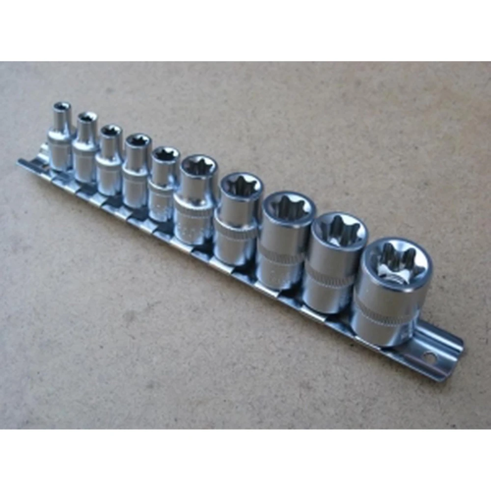 Komplet Torx nasadnih ključev 1/4 - 10-delni set TSX TOOL iz krom-vanadijevega jekla