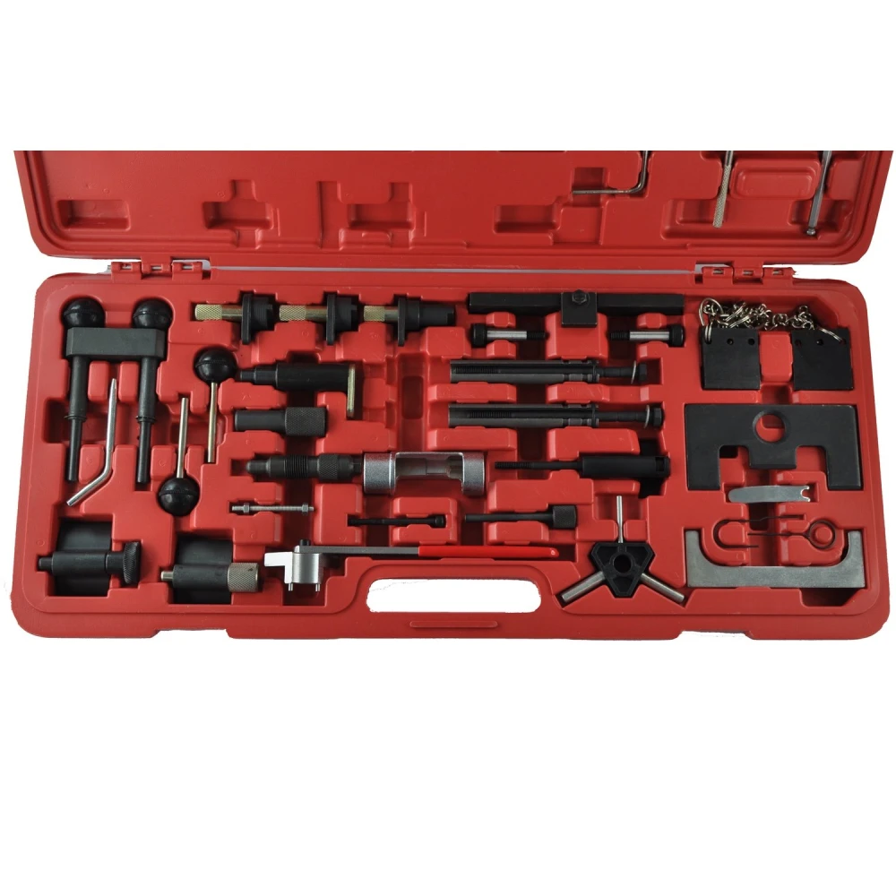 Detalle de piezas del kit calado distribución VAG 36 Pcs TSX TOOL