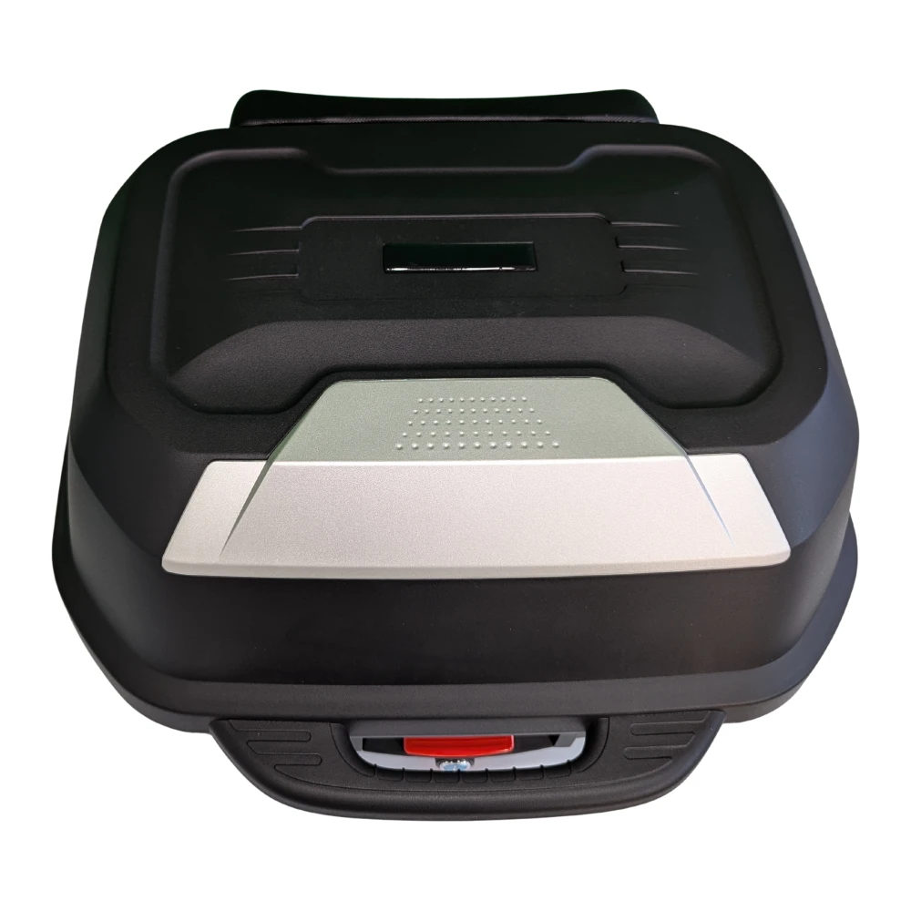 Motoristični kovček za čelado 47L - univerzalni top case s ključavnico in naslonom