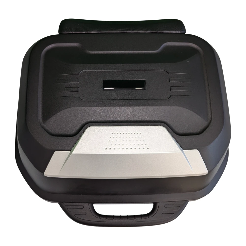 Motoristični kovček za čelado 47L - univerzalni top case s ključavnico in naslonom