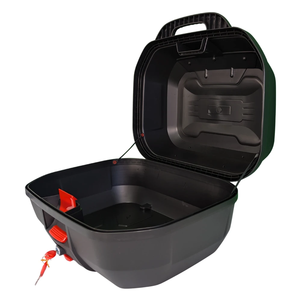 Motoristični kovček za čelado 47L - univerzalni top case s ključavnico in naslonom