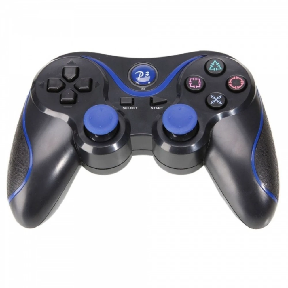 Controlador inalámbrico negro azul para PS3 con tecnología Sixaxis y vibración