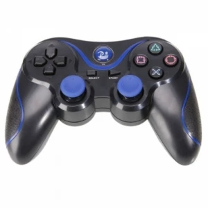 satkit Združljiv krmilnik DualShock 3 PS3 Bluetooth črn moder Sixaxis