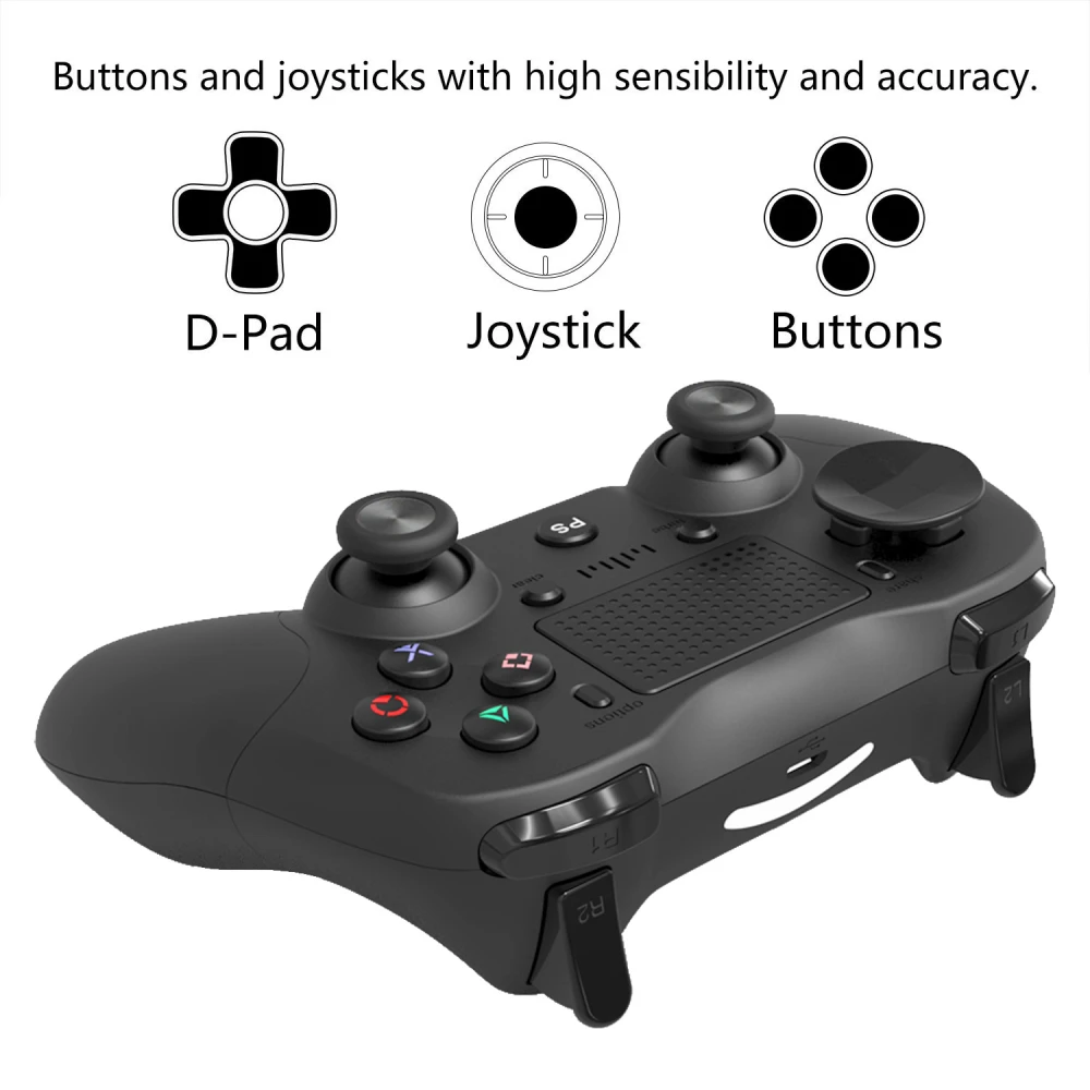 Brezžični PS4 združljiv kontroler črn DoubleShock 4