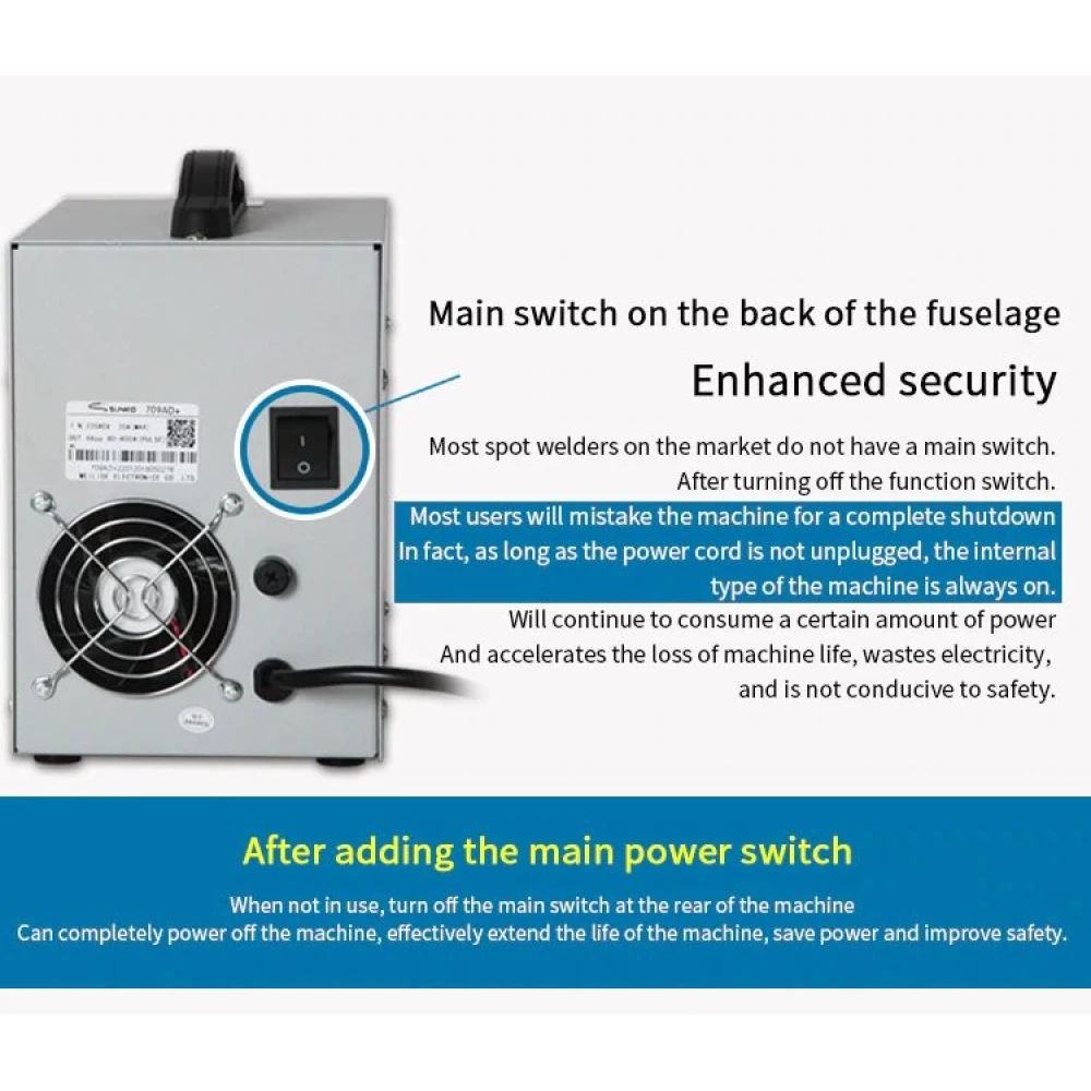 Točkovni varilni aparat Sunkko 709AD+ 220V s spajkalnikom za 18650 baterije