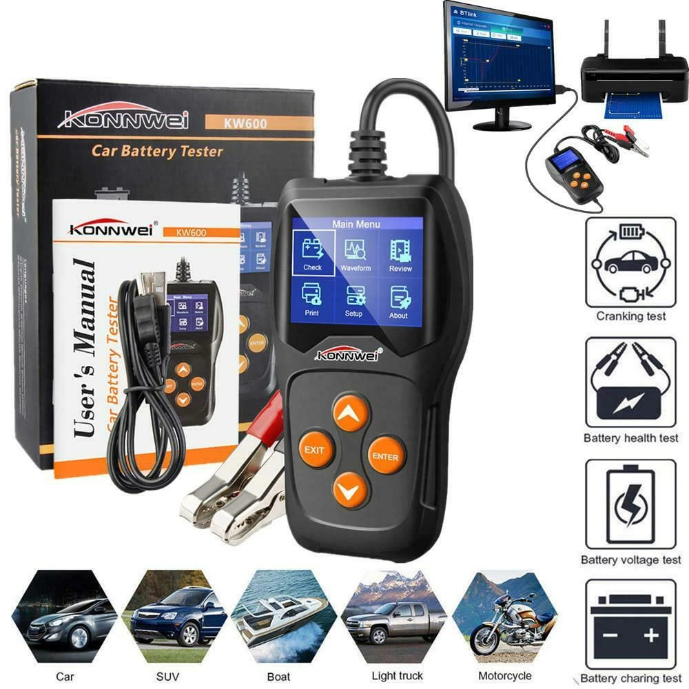 Konnwei KW600 12V tester akumulatorjev za avto in motor